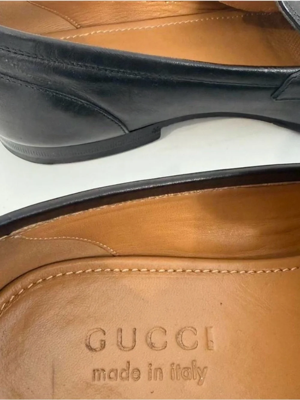 Gucci Jordan Black Leather Horsebit Loafers with Gold-Tone Hardware